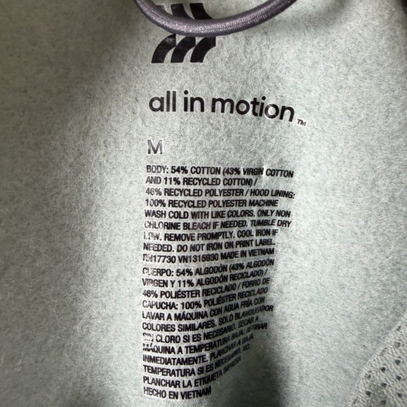 ALL IN MOTION NWT men’s active comfort fleece hooded sweatshirt -sage green -med - Picture 11 of 12